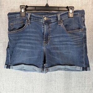 Levi Strauss Jean Shorts Rolled Cuff Mid Rise Denim Festival Women's 31 Beach